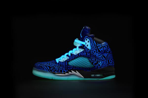 nikestore's tweet photo. In celebration of his life. Isaac’s @OHSUDoernbecher Air Jordan 5 Retro is now available http://t.co/ym4dLizlq1 http://t.co/iOR6Rcrh6Y