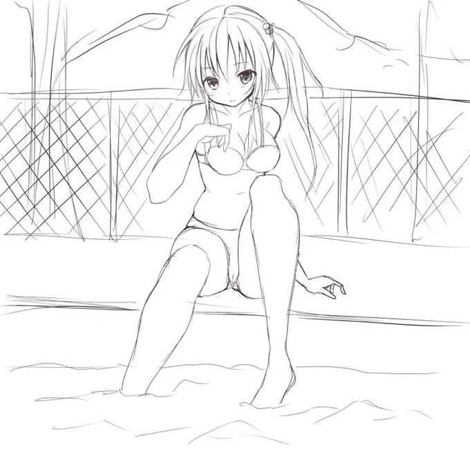 らくがきなう('∀`)今年プール行ってないなぁー、行きたい 