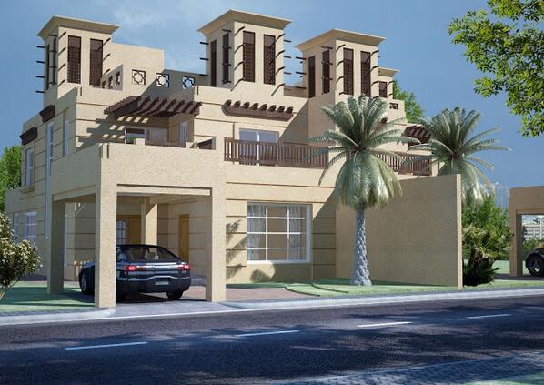 تصميم فلتين متلاصقتين بالطراز المحلي الإماراتي.   #الإمارات #هندسة #معمارية #architecture  #arab_architecture