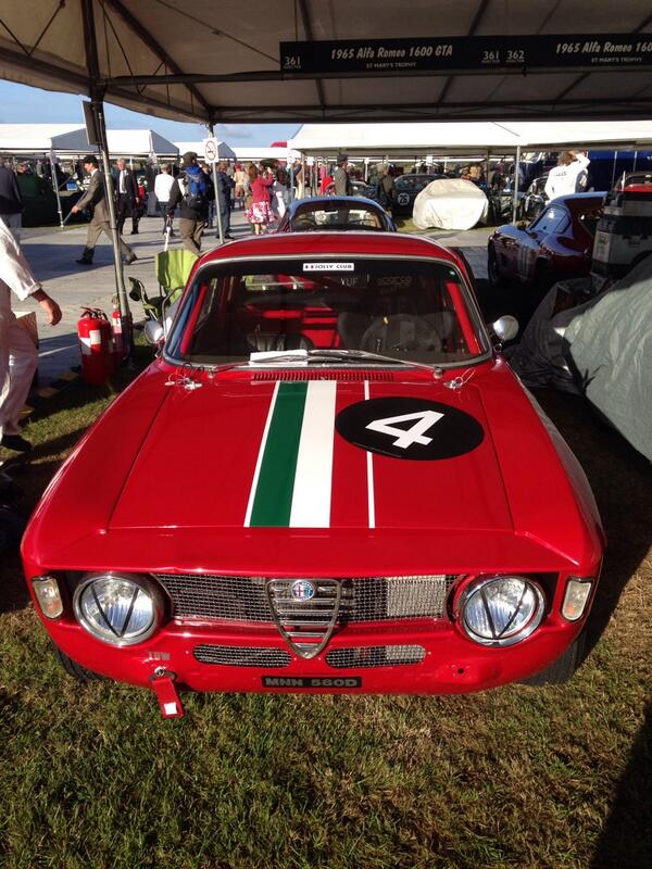 liverylust's tweet photo. The dream.... Alfa GTA as raced by Christian Horner. #GoodwoodRevival #liverylust http://t.co/xoyjzRcght