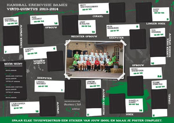 QuintusFreak's tweet photo. Vanavond dames1 om 20.15 tegen V&amp;L in de VanderVoortHal en start posteractie de damesselectie! #Handbal @Handbal_NL http://t.co/W3y1EhSOA2