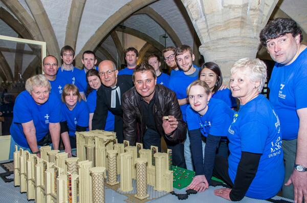 durhamcathedral's tweet photo. @MrGeorgeClarke @sadgrovem with some of our Lego volunteers. Thanks to all our volunteers and George for his support. http://t.co/hQgZujp2hy