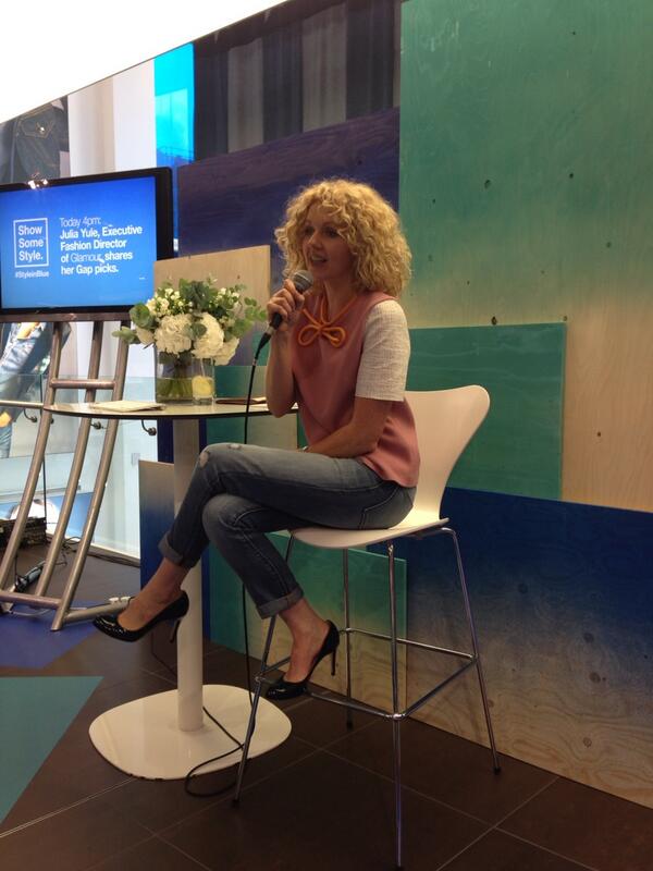 GlamourMagUK's tweet photo. Here's @Julia_Yule starting her trends talk! #styleinblue http://t.co/DD5XnLNUxl