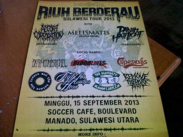 Sampai jumpa besok kawan-kawan <a href="/WeAreBLOODLINES/">BLOODLINES</a> @estebe99mdo <a href="/DCTA_Official/">Death Comes To All</a> <a href="/TLTHofficial/">theLovers&theHaters</a> <a href="/_TAHC_/">T.A.H.C</a> <a href="/rtdp_metal/">Remove The Dark Past</a>