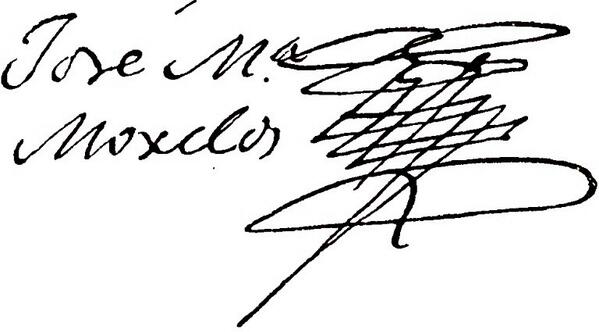 FranciscoBurgoa's tweet photo. Firma de don José María Morelos y Pavón: http://t.co/0mpsjj3p15