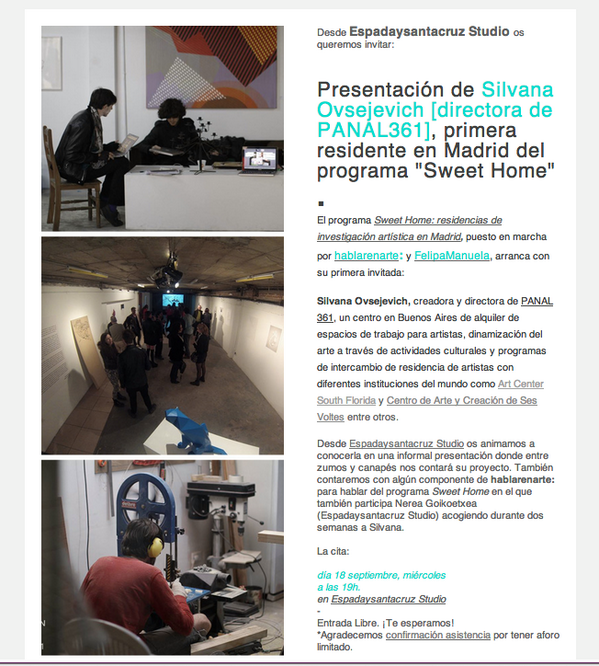 Comienza SWEET HOME! Silvana Ovsejevich, de Panal 361, Buenos Aires estará en Espadaysantacruz Studio!