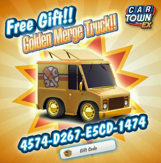 Car Town EX™ on Twitter "Golden Merge Truck Gift Code [ 4574D267E5CD1474 ] Valid Until 09