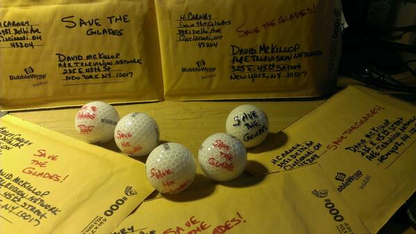 SaveGlades's tweet photo. All set for Monday, Send your golf balls to David McKillop, A&amp;E Television Networks, 235 E 45th St., NY, NY 10017 http://t.co/m13t1BmraS