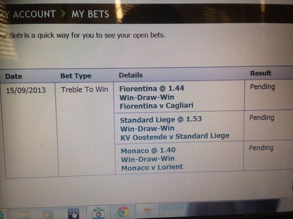 mvmtips's tweet image. Today's £15 #tastytreble returns £47 Fiorentina / Monaco / standard liege! Good luck, hopefully some #profit today!
