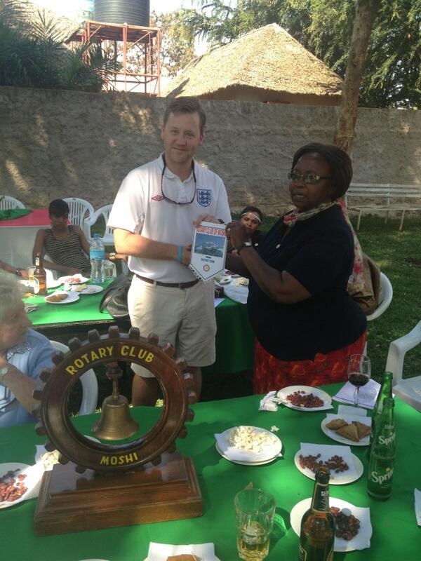 Honored to attend reception given by RC of Moshi.Pic of me rcvg banner fm Mama Lucy on behalf of Clt West RC
