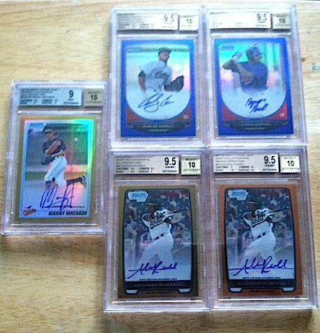 TrustProspects's tweet photo. Recent BGS Results: Correa blue 9.5, Buxton Blue 9.5, Russell Gold 9.5 and Orange 9.5, and Machado Gold 9 http://t.co/rSiPWpGCWq