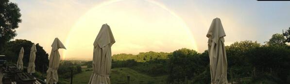 hamhillfort's tweet photo. Last night on the hill and what a stunning rainbow!! Beautiful end to a great summer. Thanks to everyone! http://t.co/tpFBN1I8tI