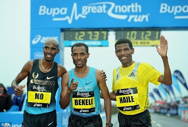 Great race, with @HaileGebr @mo_farah