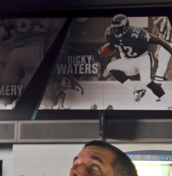 Mitchell_Mike's tweet image. So uh... This banner at the Linc honoring the team&apos;s great RB&apos;s has a typo. #forwhoforwhat
