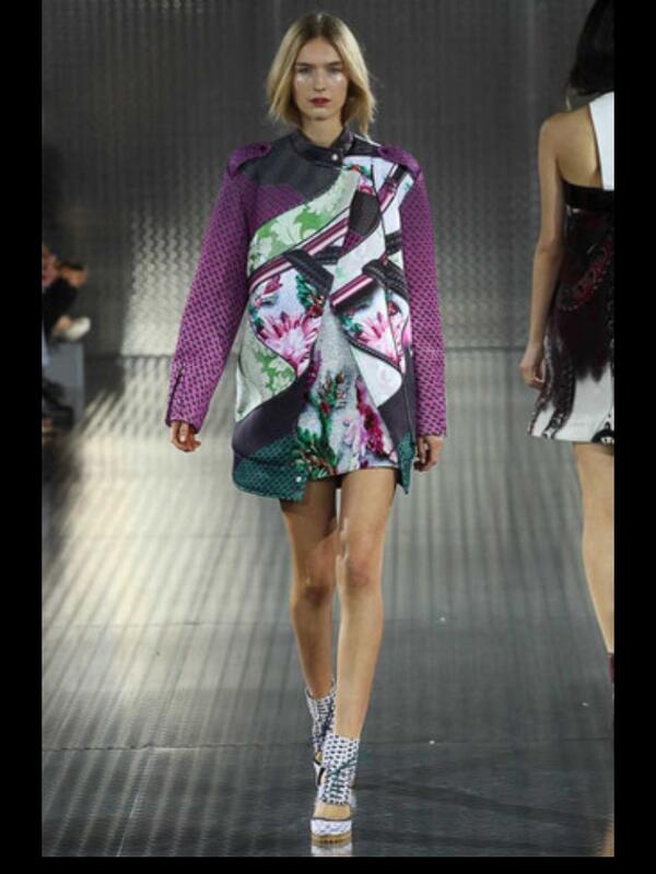 fourcasters's tweet image. What are we thinking about @MaryKatrantzou footwear inspired prints? #LFW