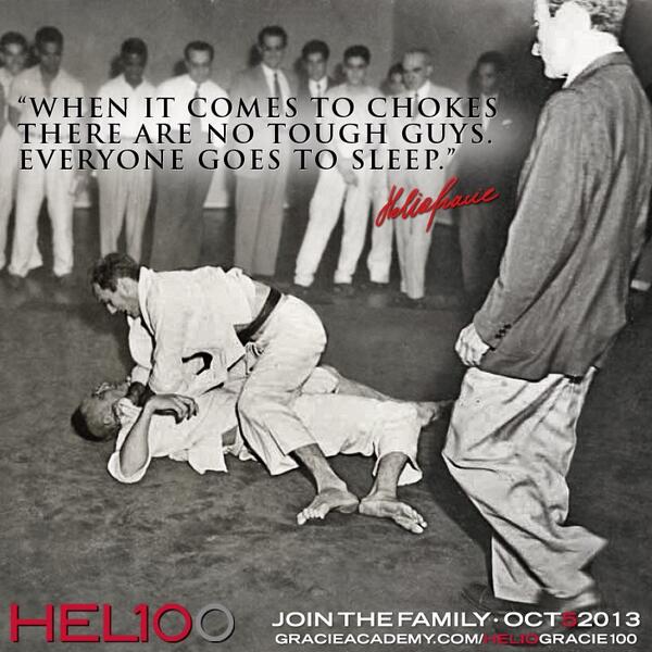 RyronGracie's tweet photo. When it comes to chokes there are no tough guys. Everyone goes to sleep.        - #HelioGracie -Celebrate #HELIO100 http://t.co/HMd2j85CXz