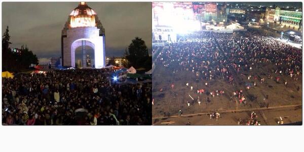 MartinGomezCald's tweet photo. Hay más gente dando el grito en Arco de la #Revolución que en el #Zócalo de la Cd de México. http://t.co/DkK4jO8jyx via @twalex2 #CDVictoria