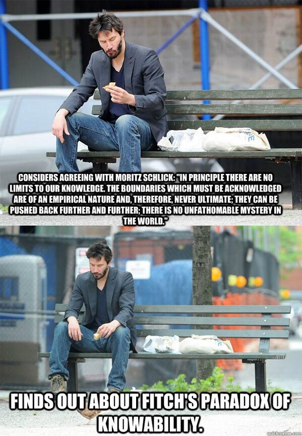 andrewpuzzo's tweet photo. Knowability Paradox humour. http://t.co/7ei60sH5pu