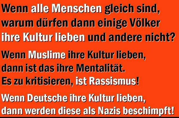 GermanPatriot's tweet photo. Wir hassen niemanden, doch lieben unser Volk! http://t.co/qoEqBXkJc2
