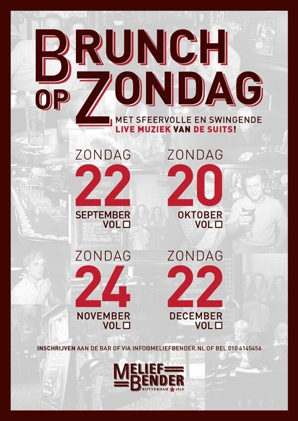 Wist u dat u iedere maand gezellig bij Melief Bender kunt brunchen?
Reserveren aan de bar of via info@meliefbender.nl