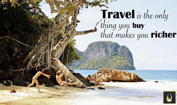 FewversusMany's tweet photo. Some #words of #wisdom. "#Travel is the only thing you buy that makes you richer". http://t.co/CQ0YYM7wp3