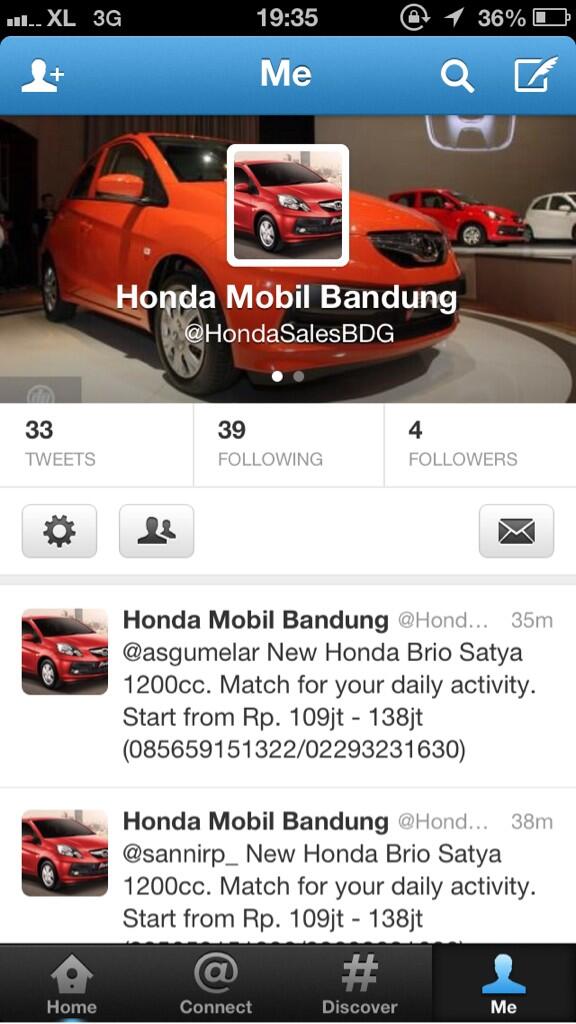 Follow <a href="/HondaSalesBDG/">Honda Mobil Bandung</a> untuk penawaran terbaik mobil HONDA baru bandung. Terimakasih.
