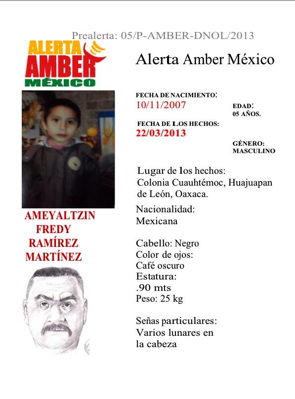 Ratn12's tweet photo. #AlertaAmber Difunde por favor Ameyalzin Fredy Ramírez Martínez  #Oaxaca http://t.co/4vtUawWnlE http://t.co/bfYNaxhvYZ