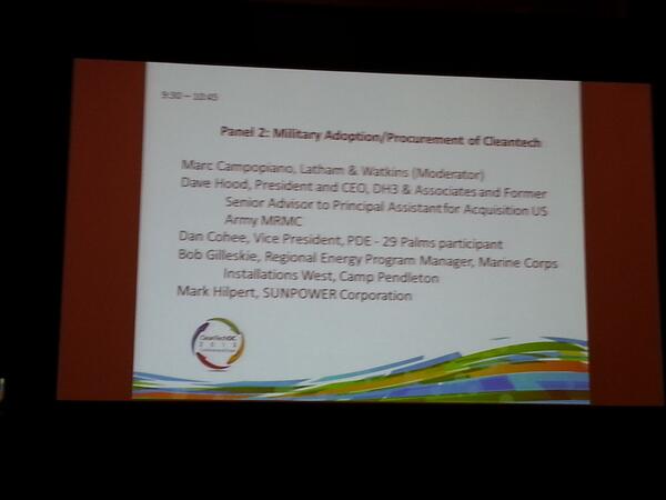 MetaGuard1000's tweet image. &quot;@CleanTechOC: #CleanTechOC panel#2 presenting/discussing #cleantech Mil &amp;amp; DoD  relationships, including #microgrid http://t.co/u6GhcnEjsa&quot;
