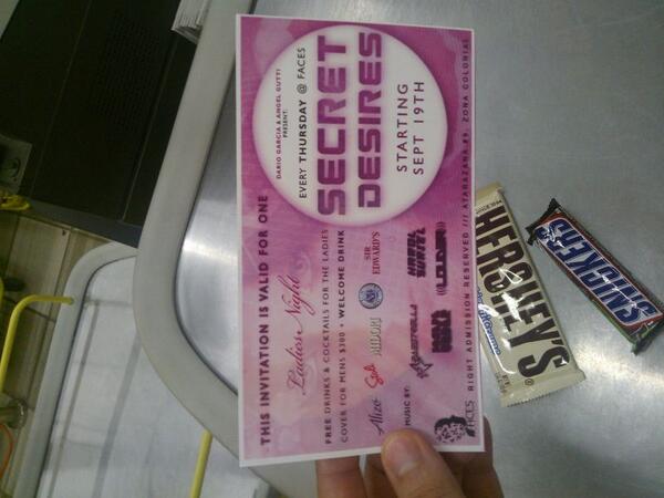 NelsonTaveras's tweet photo. Secret Desires ladies night Starting this thursday Sept 19th @Facesdanceclub, Invitations Here http://t.co/BM5sU3RmzN