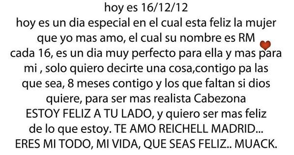 YReiichell's tweet photo. Hoyy son 9 meses*--* Te amoo mi amorr. EB♥ http://t.co/BwLJiuSadx