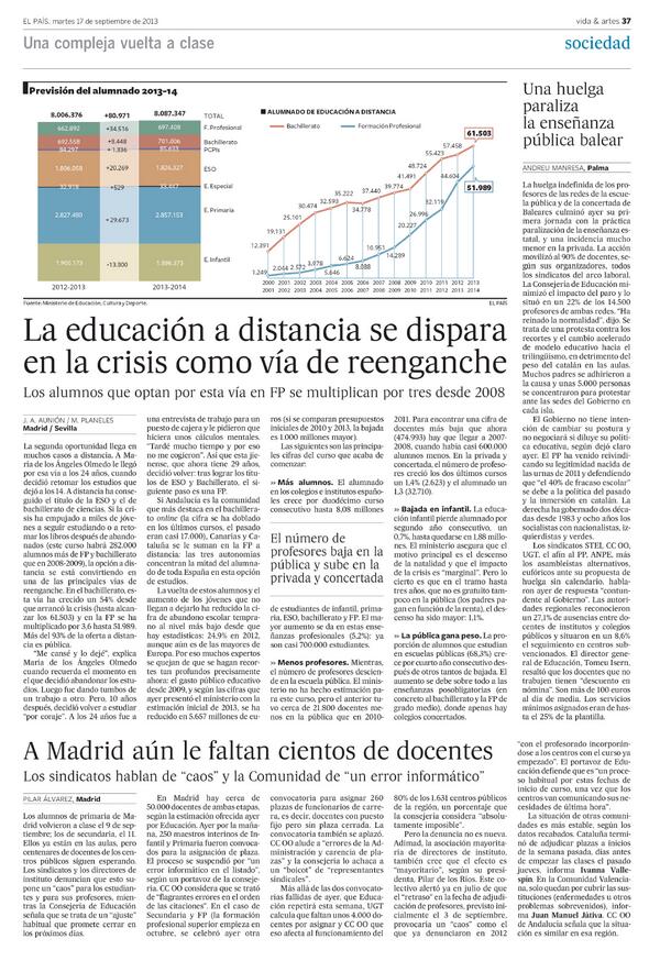 pepecampostruji's tweet photo. La educación a distancia se dispara en la crisis como vía de reenganche  El número de profesores baja en la pública http://t.co/EFSiCHfMsO”