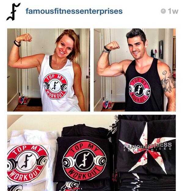 RuizGroupCA's tweet photo. Everyone ordah a #TopMyWorkout tank @FamousFitnessEn http://t.co/YuvSGcZTtl http://t.co/n8TtBLawrh