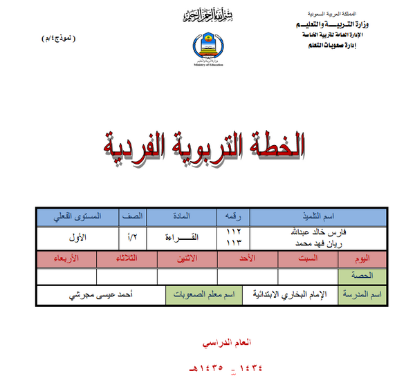 الفردية الخطة التربوية ما هي