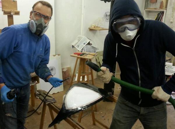 hostelthehague's tweet photo. Helping Ap Verheggen with his #artproject http://t.co/k1b7D2Bjdk , left #picture artist peter zwaan and right is me http://t.co/COzjrd5zKx