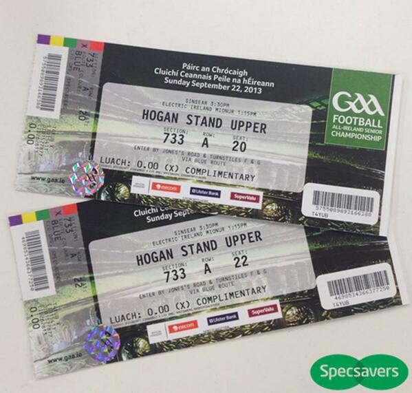 SpecsaversIE's tweet image. #Win tickets to Sunday&apos;s #GAA All Ireland Football Final between @DublinGAALive and @MayoGAA. RT &amp;amp; follow to enter!