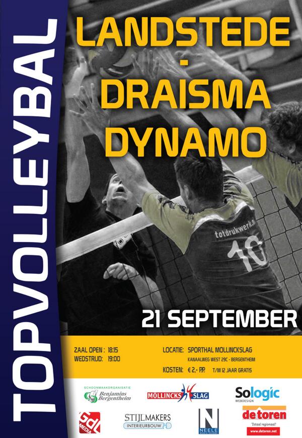 Graag maken we jullie attent op de volleybalwedstrijd Landstede-Draisma Dynamo op 21 september! Zie afb.! Graag RT!