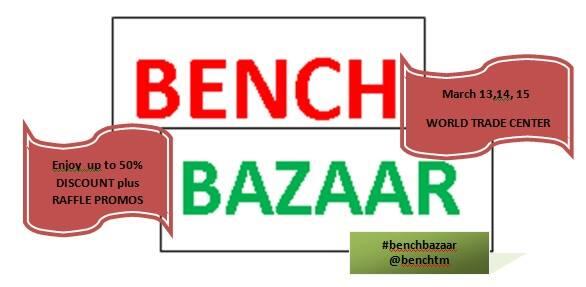 benchphils's tweet photo. Bench Bazaar ( Launching of summer collections ) March 13 - 15, 2014 @World Trade Center, Pasay City. See you there! http://t.co/vA4VR2uzmY