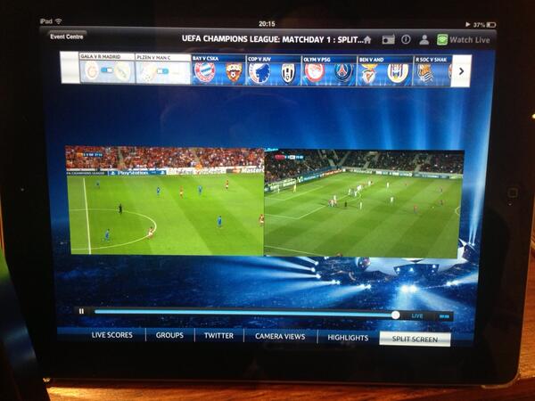 Really diggin' the @skysports iPad app #ChampionsLeague coverage. Armchair footballer nirvana.