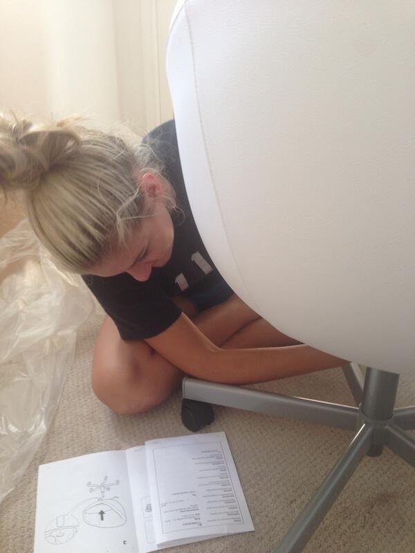 CHRISSTINEE_T's tweet photo. Building ikea furniture with @lindztim this should be interesting 🐒 http://t.co/LAPFja1EtU