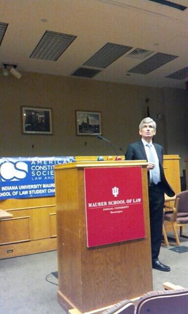 IUMaurerACS's tweet photo. Professor Jeff Powell discusses war powers and Syria in celebration of Constitution Day @IUMaurerLaw @ACSstudents http://t.co/pPT5QcRdHU
