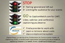 CaptionMatch's tweet image. Real time captioning @ live events a must 4 many places, schools, much of life, if all invited: info@captionmatch.com