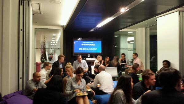 EdelDigSocial's tweet image. #edelquiz is about to start and the competition is heating up. Also the food is flowing.