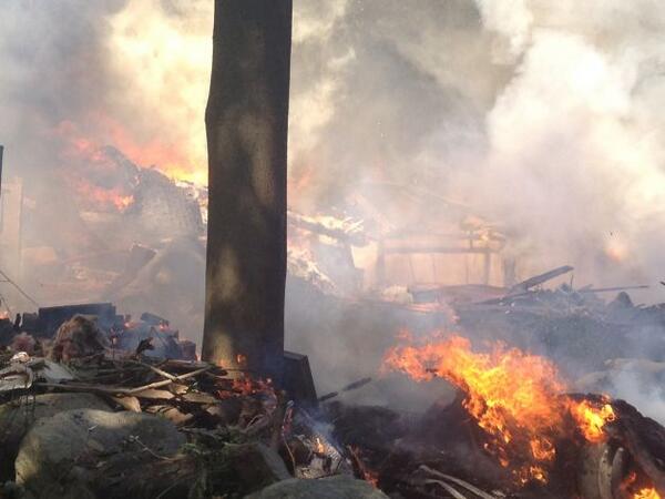 PSPhoto1's tweet image. Sounds like it may have been a propane tank that exploded, house with it. #CTFire #StamfordFire