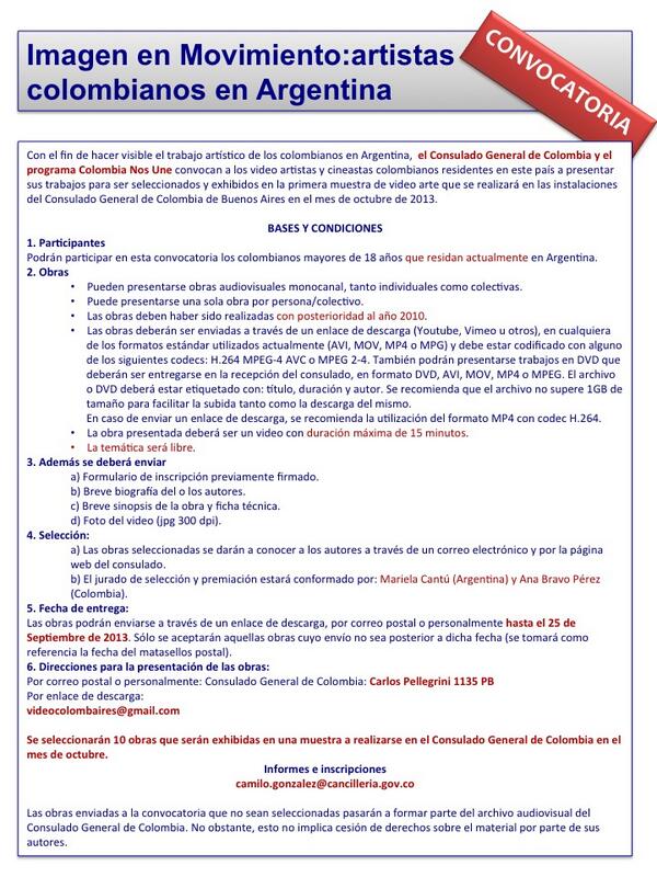 ArcaVideoArg's tweet image. Sigue abierta la convocatoria para realizadores audiovisuales Imagen en Movimiento: Artistas Colombianos en Argentina