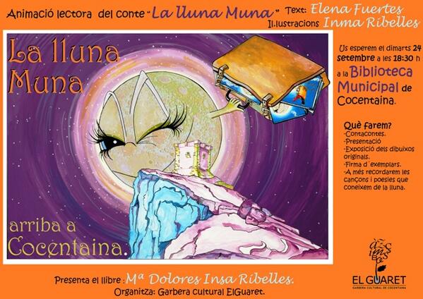 elguaret's tweet photo. Presentem el conte La lluna Muna el pròxim dimarts 24 de setembre a la biblioteca: no falteu! http://t.co/7w2AT6sCp4
