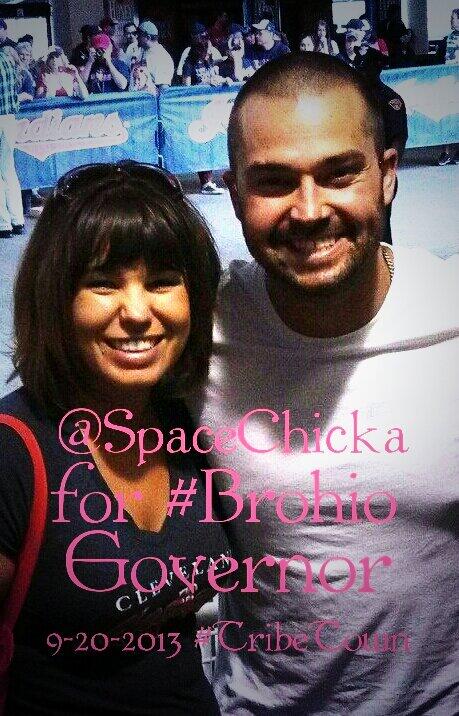 SpaceChicka's tweet image. In my dreams @NickSwisher would endorse me 4 #Brohio Governor 4 Friday's game:-) #TribeTown #chasingOctober #dresmbig