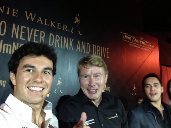 SChecoPerez's tweet image. I've just joined the pact with Mika Hakkinen to never drink and drive #imNOTdriving #johnniewalker