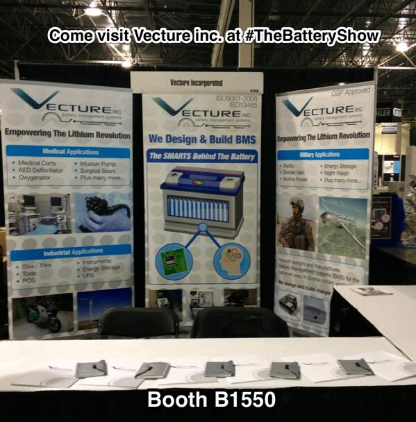 VectureBMS's tweet image. Come visit us at #thebatteryshow! #energystorage #lithium #battery #EV #electronics