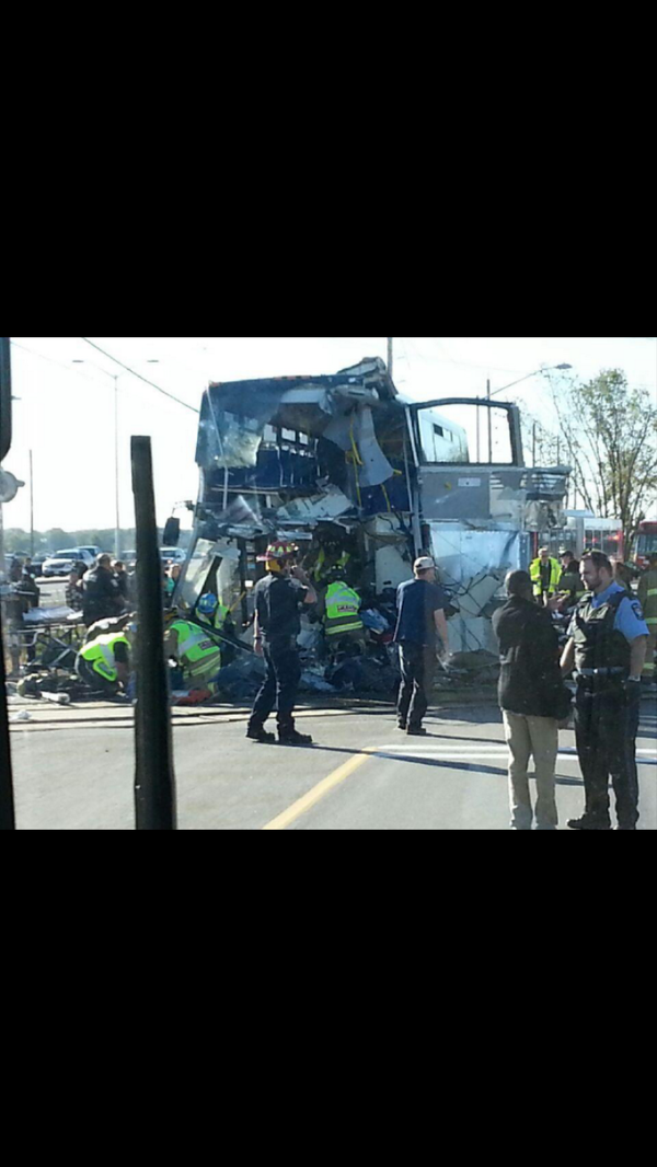 “@StuMillsCBC: OC Transpo bus and a Via Train have collided with multiple fatalities  http://twitter.com/CTVOttMornLive/status/380321321491505153/photo/1”” praying for families.