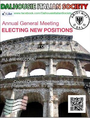 DalItalianSoc's tweet photo. We hope to see you there! First year rep and @dalartssociety rep open! Pizza for all!!
@DalhousieEvents http://t.co/zaJYTdpIDK